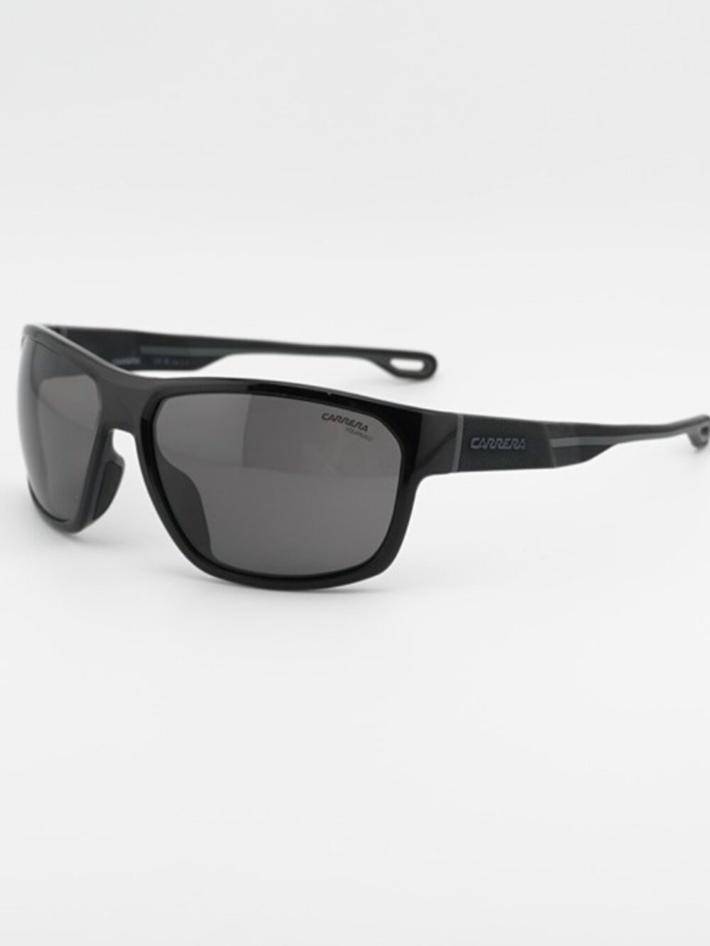 CARRERA 4018/S 0807 M9 Sunglasses Black Rectangle Frame, Grey Polarized Lenses